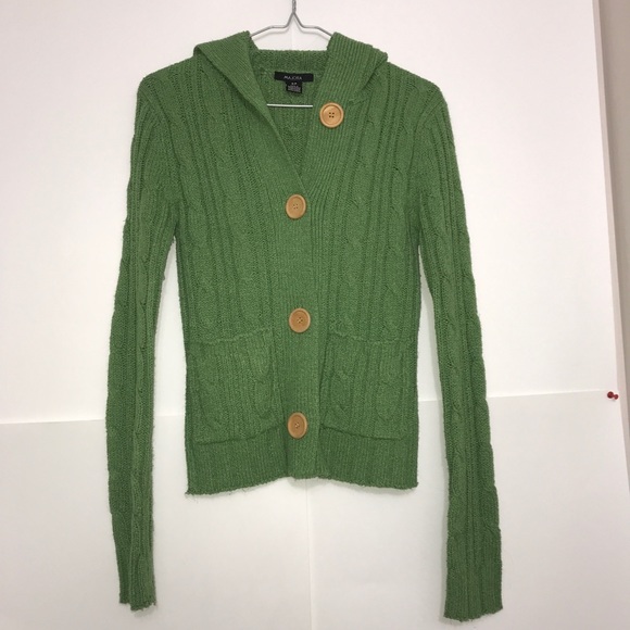 Majora Green Cable Knit ButtonDown Fitted Cardigan - Picture 11 of 11